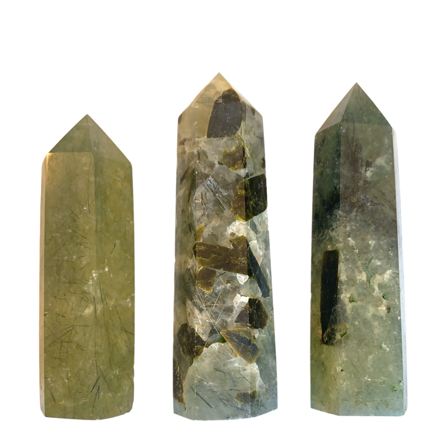 Green Prehnite - Polished Points - 7-8cm - Price per gram - China - NEW1121