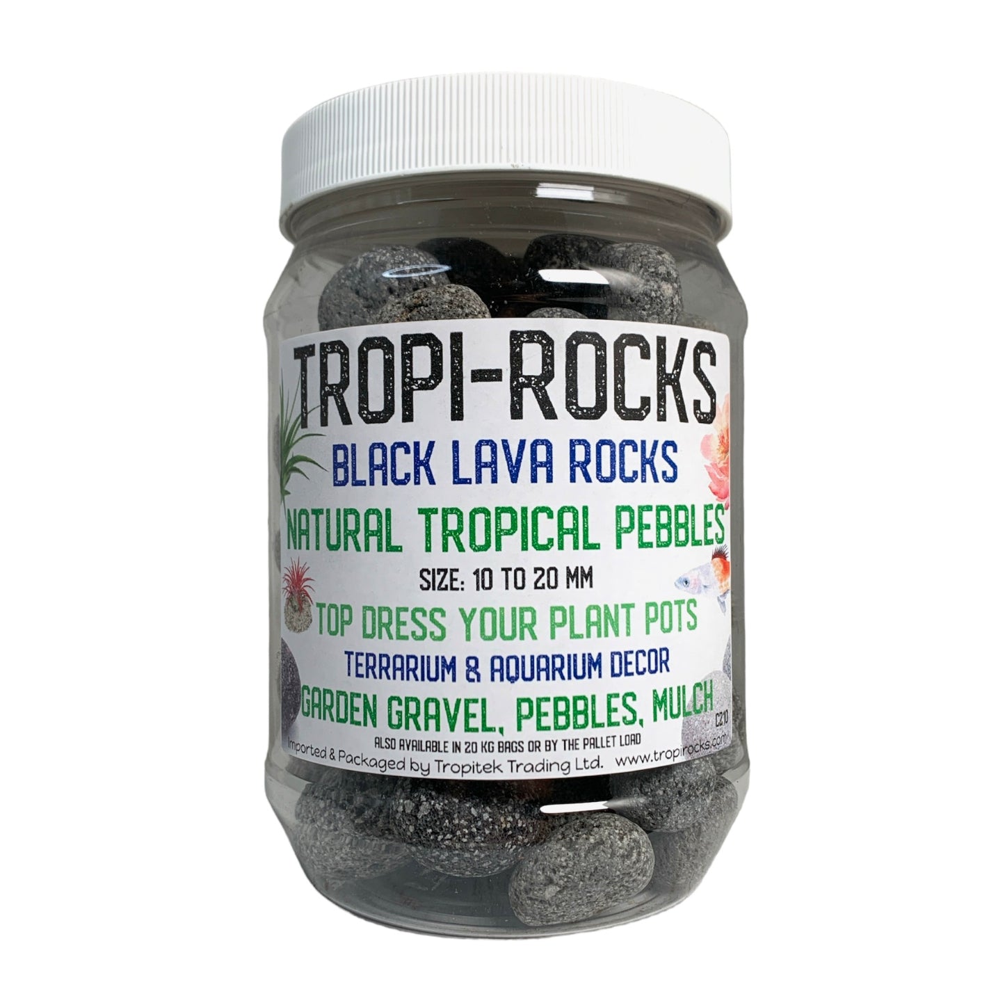 Black Lava Pebble 10 to 20 MM - 1220g Average - Small PB1 JAR