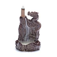 Incense Smoke Backflow Hole Ceramic Incense Burner, Porcelain, Dragon