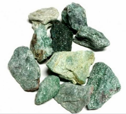 Fuchsite Rough Flat Box - Approx. .8 kg & 24 pieces per box 19 x 15.5 cm - BRAZIL - NEW122 - Bin Size 1