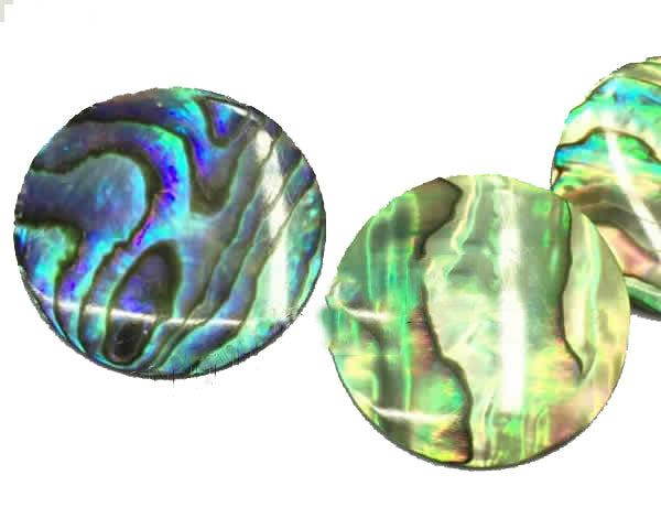 Abalone Shell Cabochon - Round Natural Flat Back - 33 mm Thickness 1-1.2 mm (Special Order 3-4 weeks)