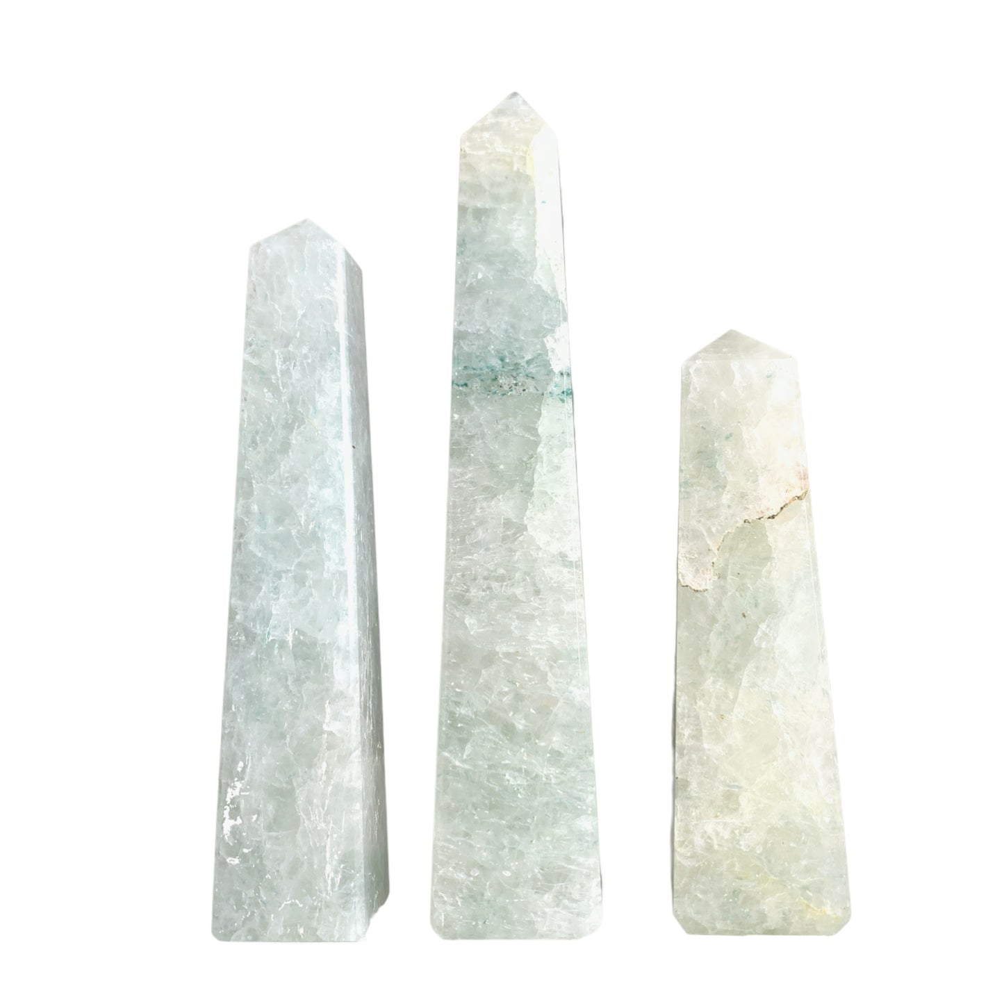 Green Quartz - 3 to 4 inch - Price per gram (B2B ordering 1 = 1 Tower so we charge Ex. 60g = $6.00 each)- Polished Towers Points