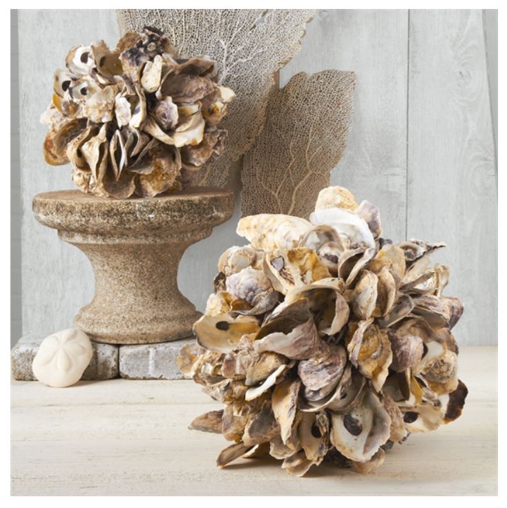 Talaba OYSTER SHELL DECO BALL with Rope Holder - 10 inch - Philippines
