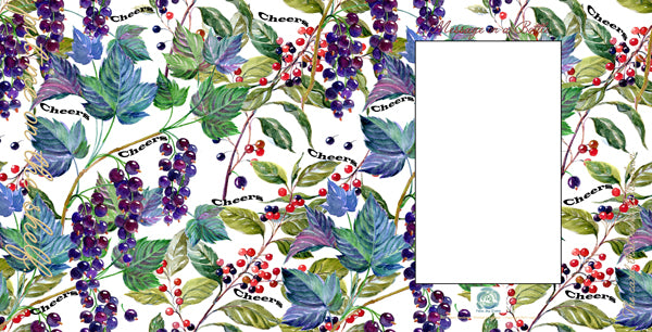 FROMME BOTTLE GREETING CARDS - CHEERS - BERRIES - 29.5CM X 14.5CM - GIFT TAG