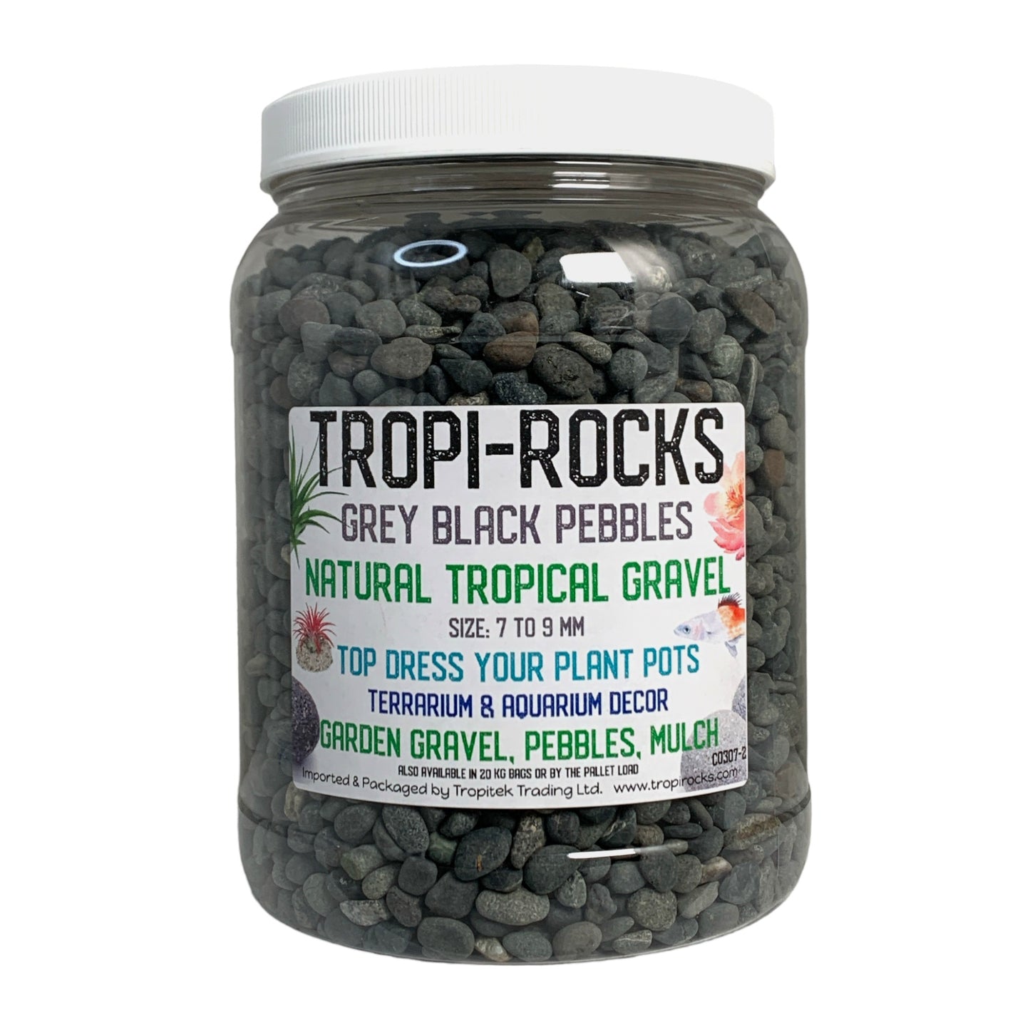 Grey Black Pebbles 7-9 MM - 3200g Average - Medium PB2 Jar