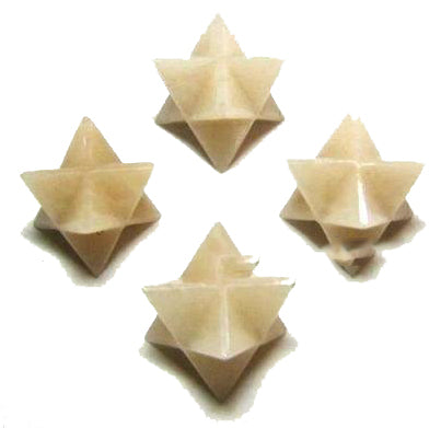 Cream Moonstone Merkaba Star Stones 15-20mm - 10 Grams - India (Minimum 5) NEW121