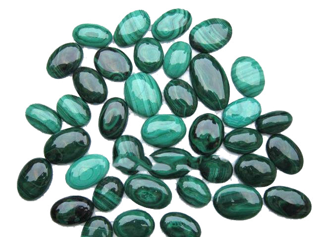 Genuine Malachite Cabochons - 20-35mm 12 grams - NEW1221