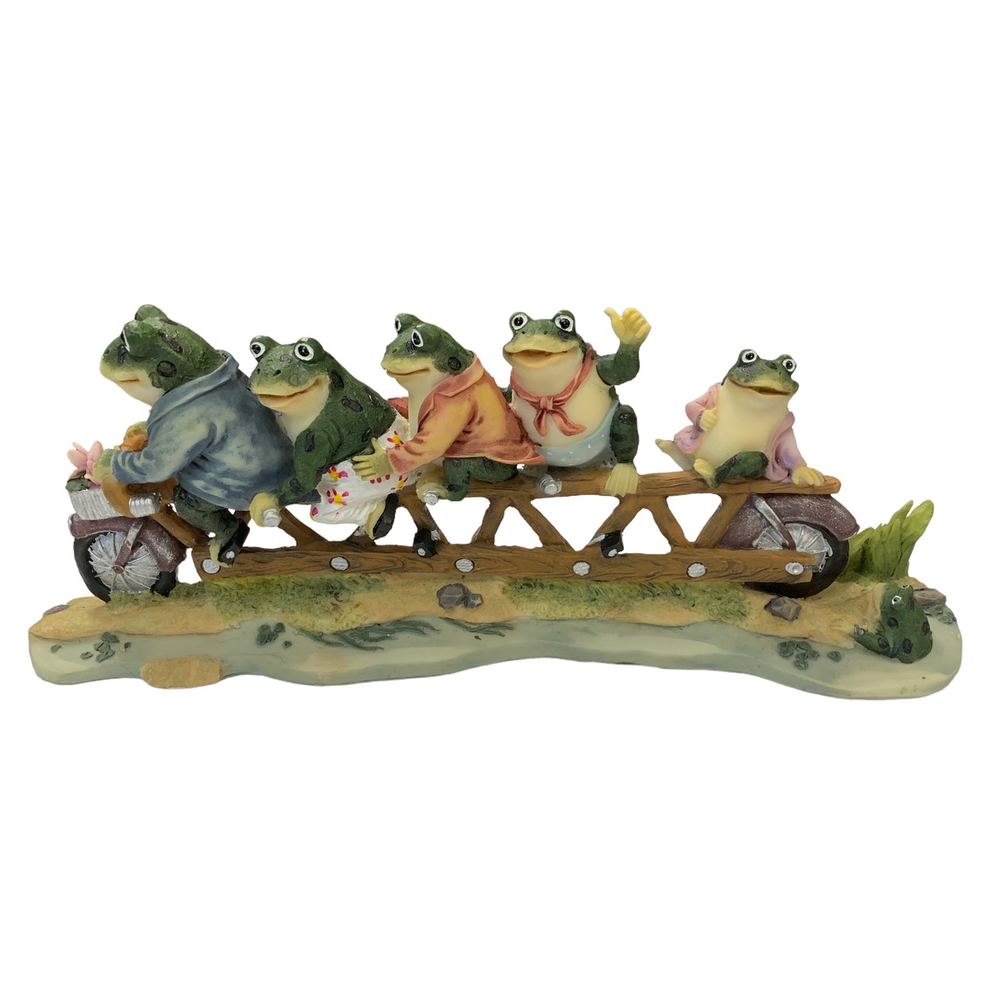 FIVE FROGS ON A BIKE 9"x3.5"