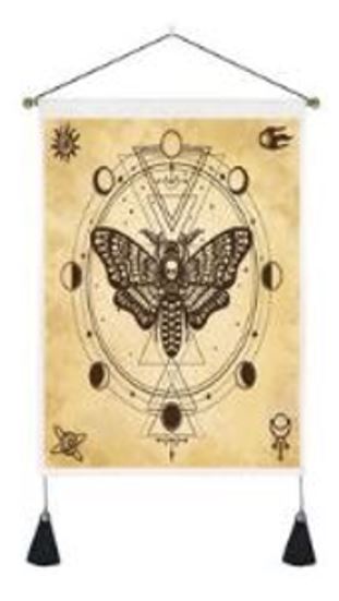 Moth Tapestry Wall Hanger - 13.75 wide x 19.5 inch long - 35×50cm - China - NEW523