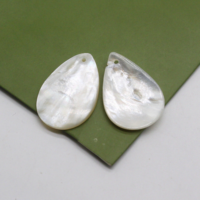 MOP White Shell Natural Pear-Pendant 18x25mm with one Hole - 1g - NEW1021