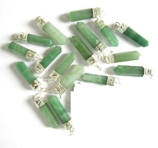 Green Aventurine - Single Terminated Pencil Point Pendant - 30-40mm - 10 Grams - India - NEW422