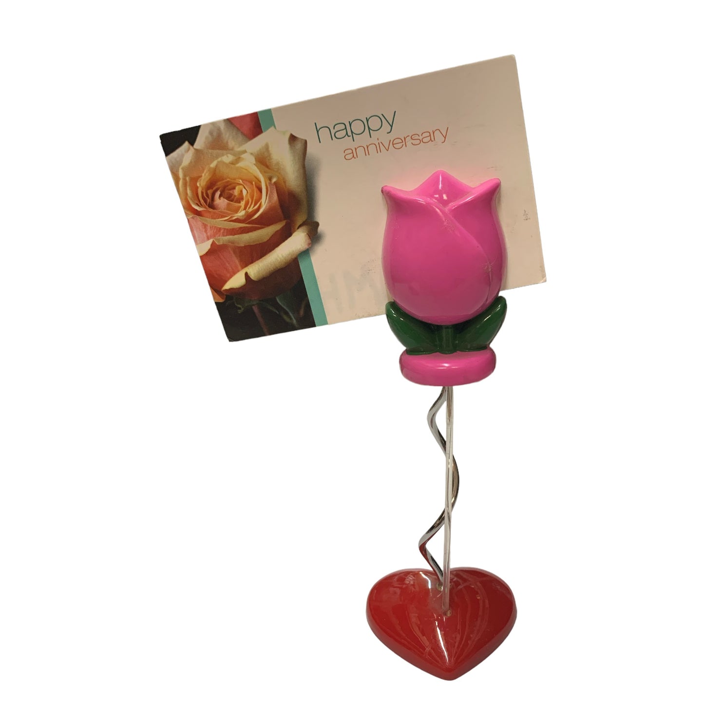 PINK FLOWER CARD HOLDER PK/12