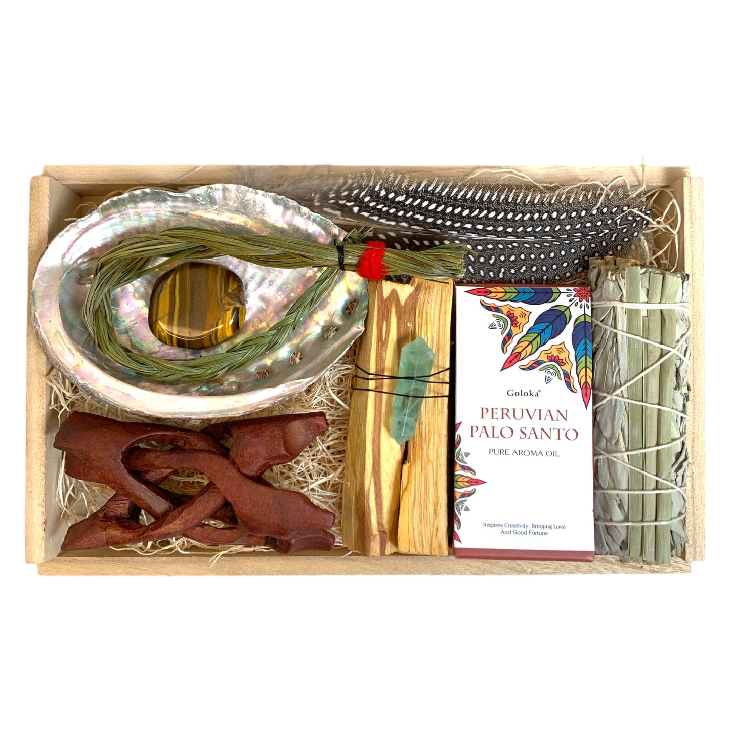 #1 Palo Santo & Sweetgrass Crystal Smudge Kit Gift Set - Medium - NEW723