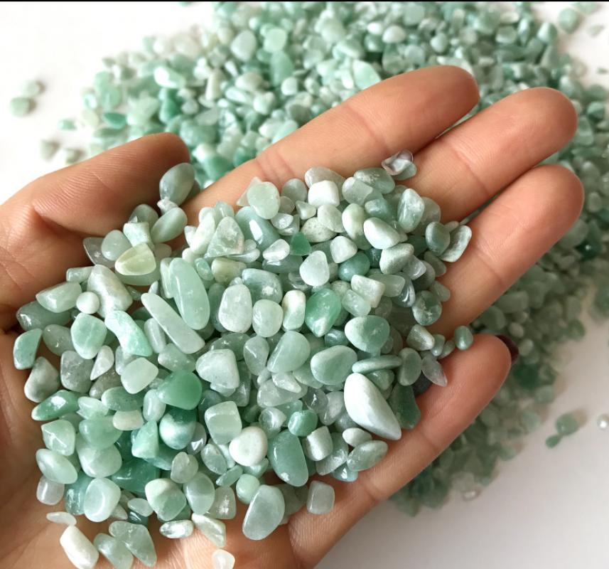 Green Aventurine Tumbled Round Chips 5 to 7 mm - 1 Kilo - China - NEW922