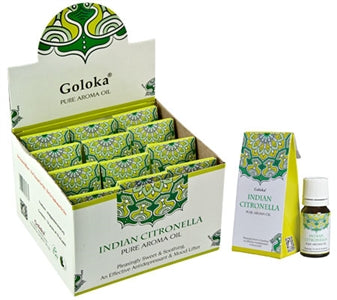 Goloka Indian Citronella Aroma Oil - Display Box With 12 Bottles