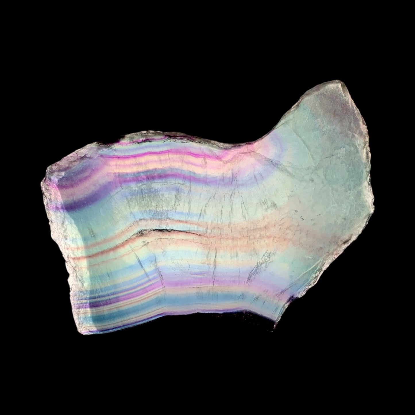 #1 Fluorite - Polished Slab Slice - 5.5 x 4.5 inch - 338g