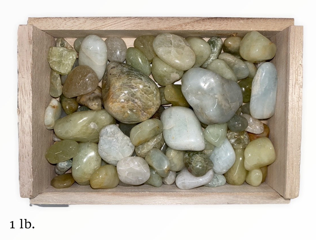 Aquamarine Tumbled Stones - 15 - 40mm - 1 lb. - BRAZIL - NEW522