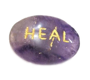 Amethyst HEAL Pocket Stone - Size 30-45mm 15 grams