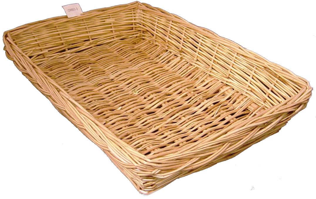 WILLOW Rectangle TRAY with BRAIDED Top - Natural - 20 x 14 x 3.5 deep - by Special Order Only