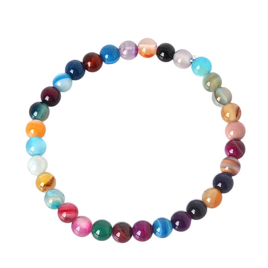 Mixed Agate Bracelet - 6mm Beads - China