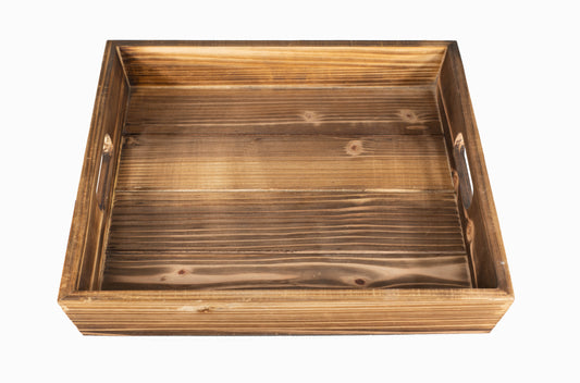 Brown Fir wood Tray LARGE 15.75 x 15.75 x 2.25 inch - Fits a PK6072 cello bag (35x40")