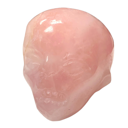 Alien Skull - Rose Quartz - Extra Small 30mm x 40mm x 28mm wide - China - NEW1122
