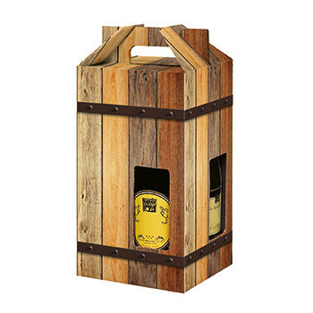OAK - Rovere Design Quad 4 WINE Bottle Carriers 750ml CORRUGATED (20 per case)