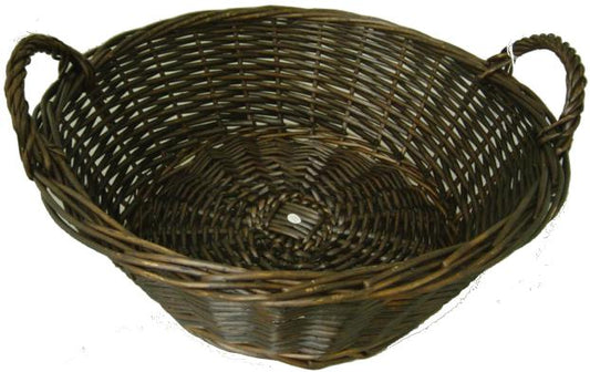 WILLOW Round TRAY 17 DIA x 5.5 inch deep MATT BROWN