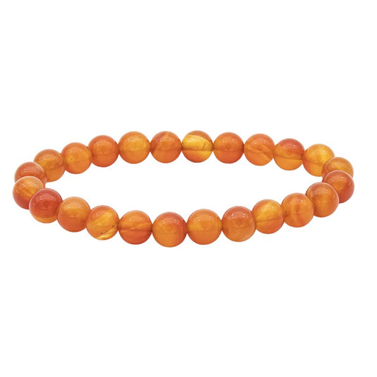 Sardonyx Red Agate Gemstone Bracelet - 8mm Round Beads - 7.5 inches - NEW523
