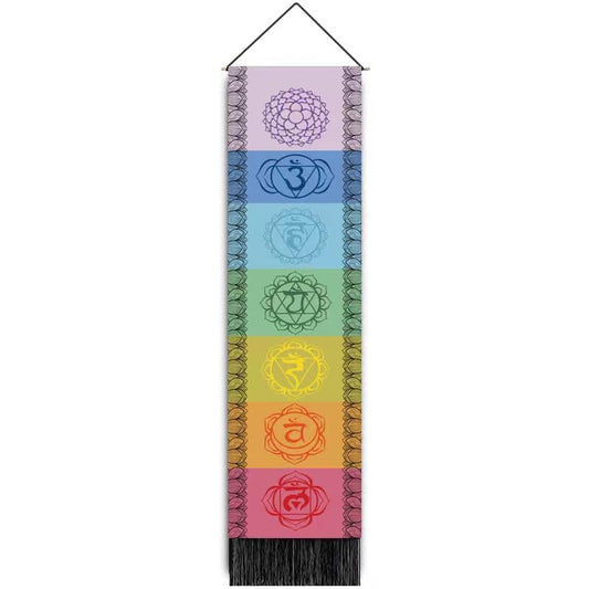 Chakra Tapestry Wall Hanger - 12.5 wide x 51 inch long - 32.5×130cm - China