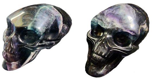 Alien Skull - Purple Fluorite - Medium 4 inch - Price per gram - China - NEW1122