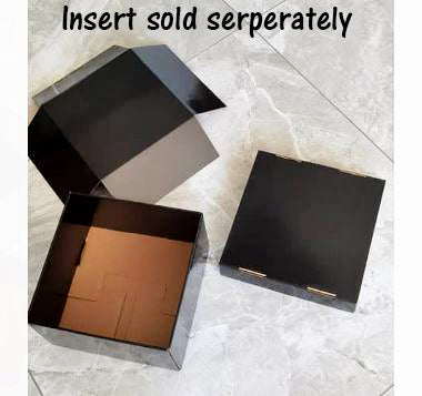 Glossy Black Bench Insert for BOX-1012 Size: 11.8 x 11.8 x 4 inch Box - 100 per case - Made from Corrugated Cardboard