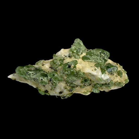 #1 Green Diopside on Calcite - 244g - 5 inch - Afghanistan - Specimen 1