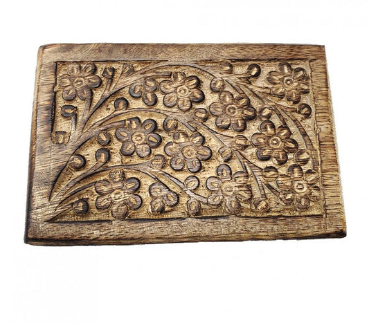 Wooden Carved Boxes - Floral Design 4 x 6 inch - KE-WB-RCl-05 - NEW421
