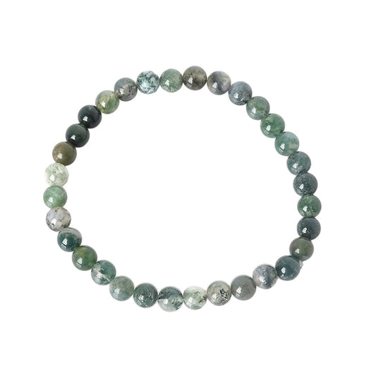 Moss Agate Stretch  Bracelet - 6mm Beads- China - NEW523