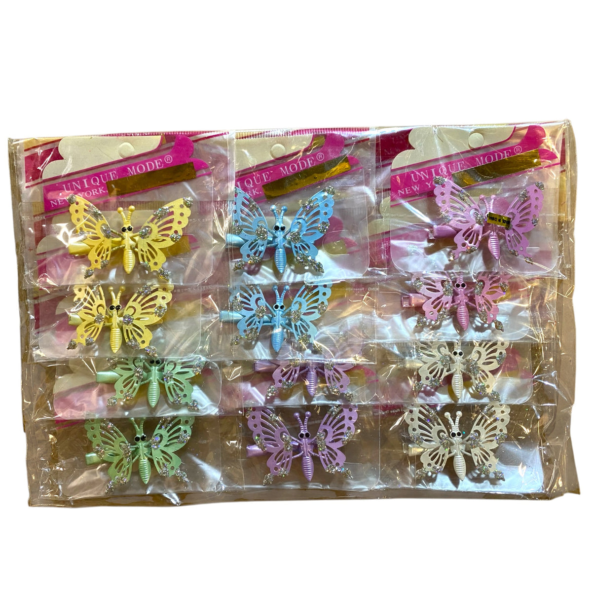 BUTTERFLY Hair Clips 6 Styles x 12 per Card - Assorted styles (72 Total)