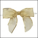 PK/50 3 inch Metallic TWIST Tie BOWS GOLD