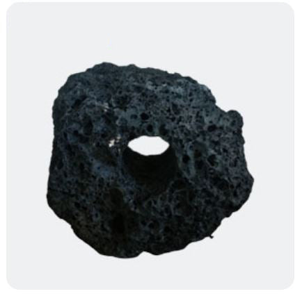 Black Lava Premium Stone with 1 Hole Drilled - Indonesa