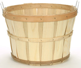 HALF BUSHEL BASKET Natural Wood - 14 x 9 inch  deep - Made in the USA