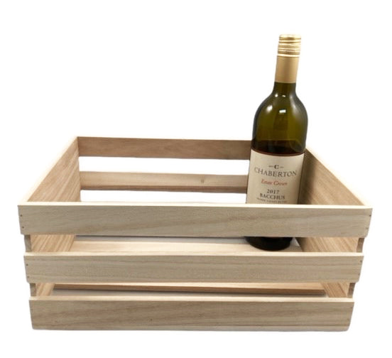 Natural Paulownia Wood Crate 14 x 10 x 6 inch deep - Fits a Basket Bag