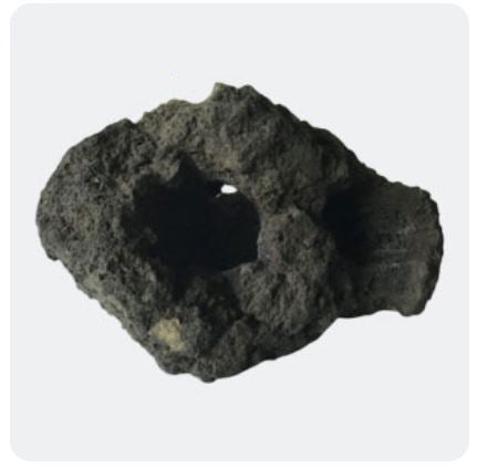 Medium Black Lava Premium Stone with 3 Connecting Holes Drilled - Black - Indonesia - NEW1023