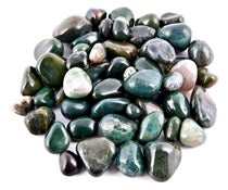 Moss Agate Tumbled Stones - Small 15 - 25 mm - 500 Gram (1.1 lb.) - India V