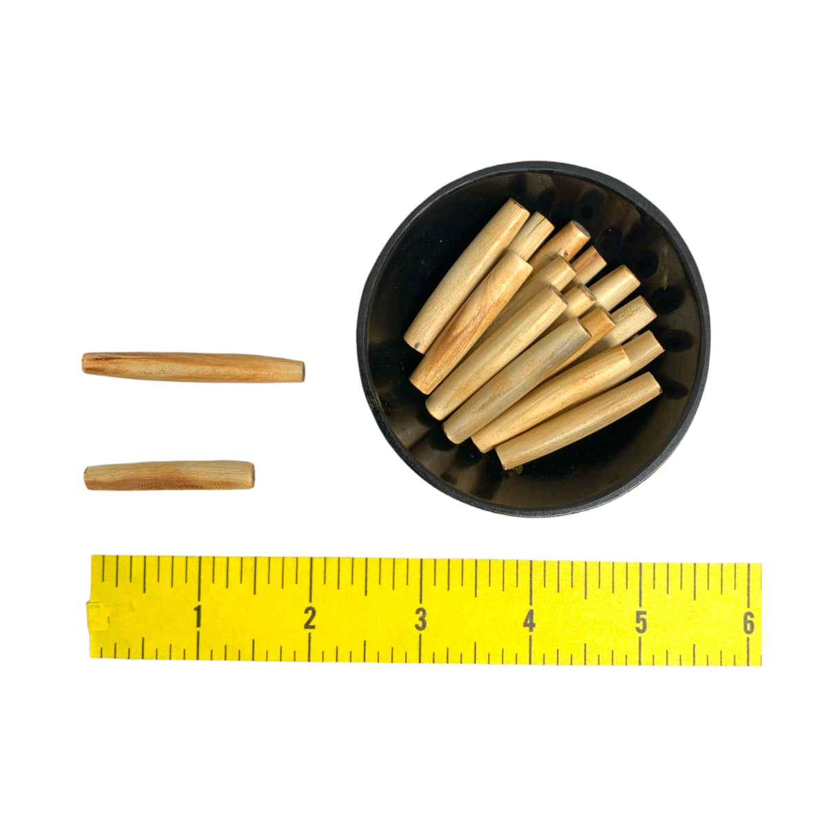 PK/50 - 1.5 inch Burnt Horn Hair pipe Bead - India