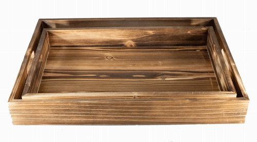 Set of 2 Brown Fir Wood Trays (Small & Medium)
BW5022B & BW5023B