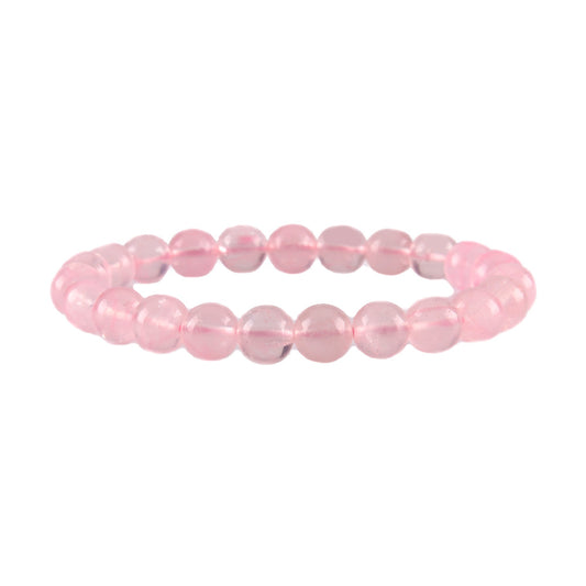 Rose Quartz Bracelet - 8mm Beads - Approx 7.1 Inch