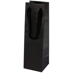 Manhattan Wine Bag - Broadway Black - 4.5 x 15 x 4.5 inch - Natural Finish
