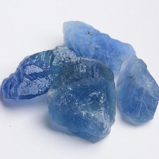 Blue Fluorite A Grade Chunks Raw Tumbles Stones 30-50mm - Sold by the Gram - CHINA - tumbling rock