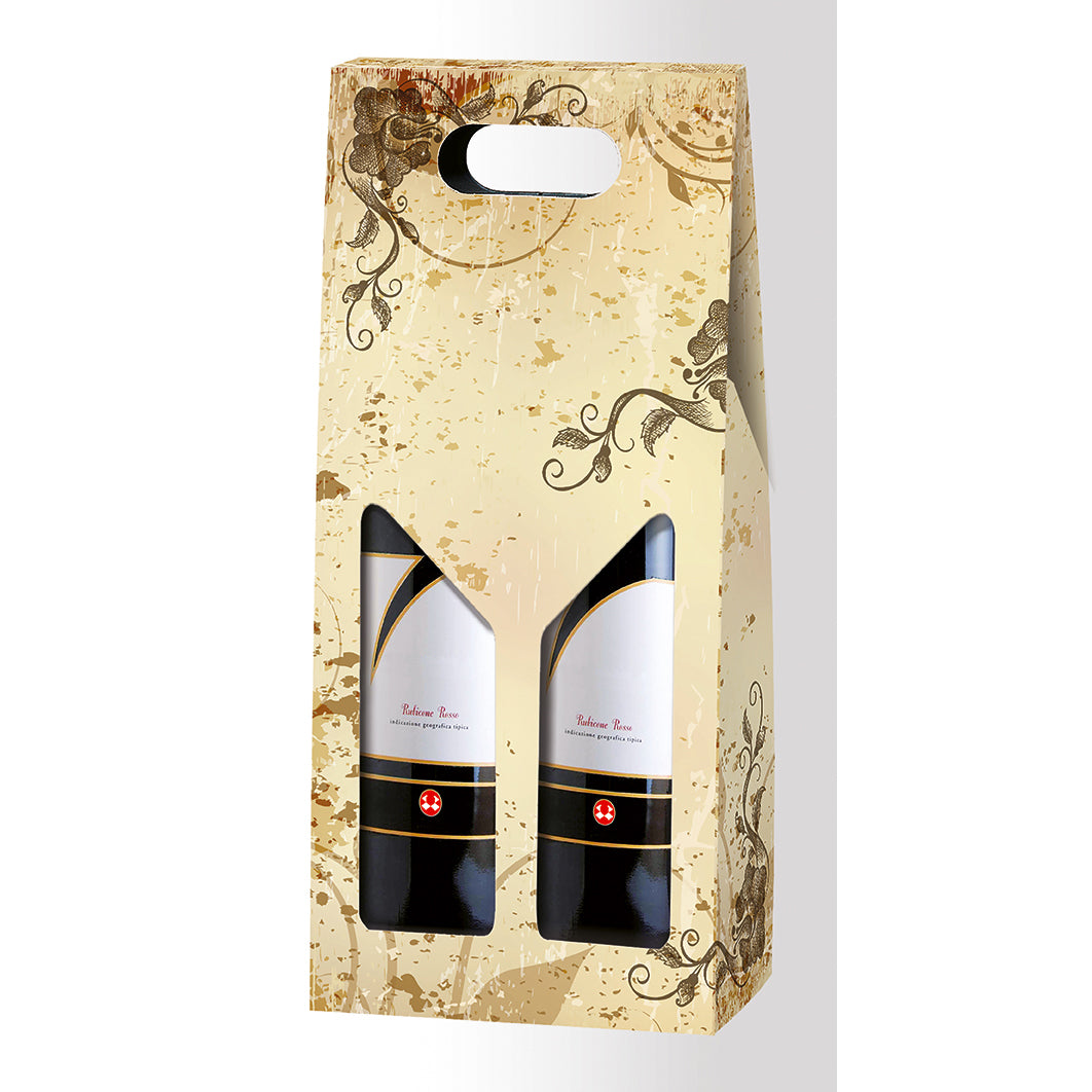 Symphony of Wine - Sinfonie di Vino Design Double WINE Bottle Carriers 750ml CORRUGATED (20 per case)