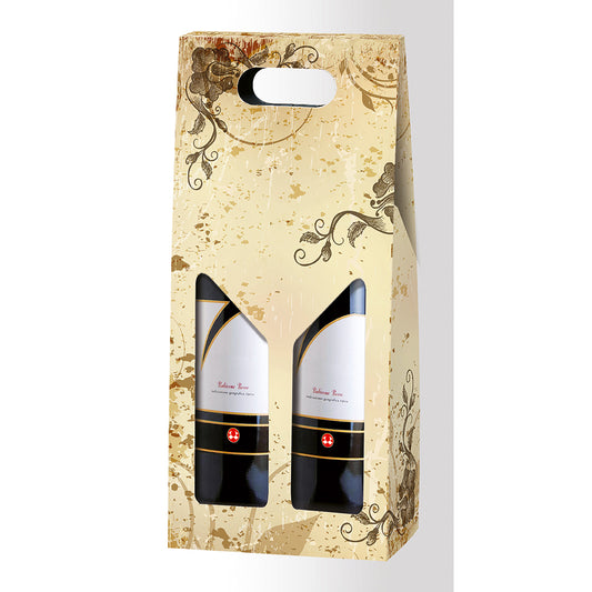 Symphony of Wine - Sinfonie di Vino Design Double WINE Bottle Carriers 750ml CORRUGATED (20 per case)