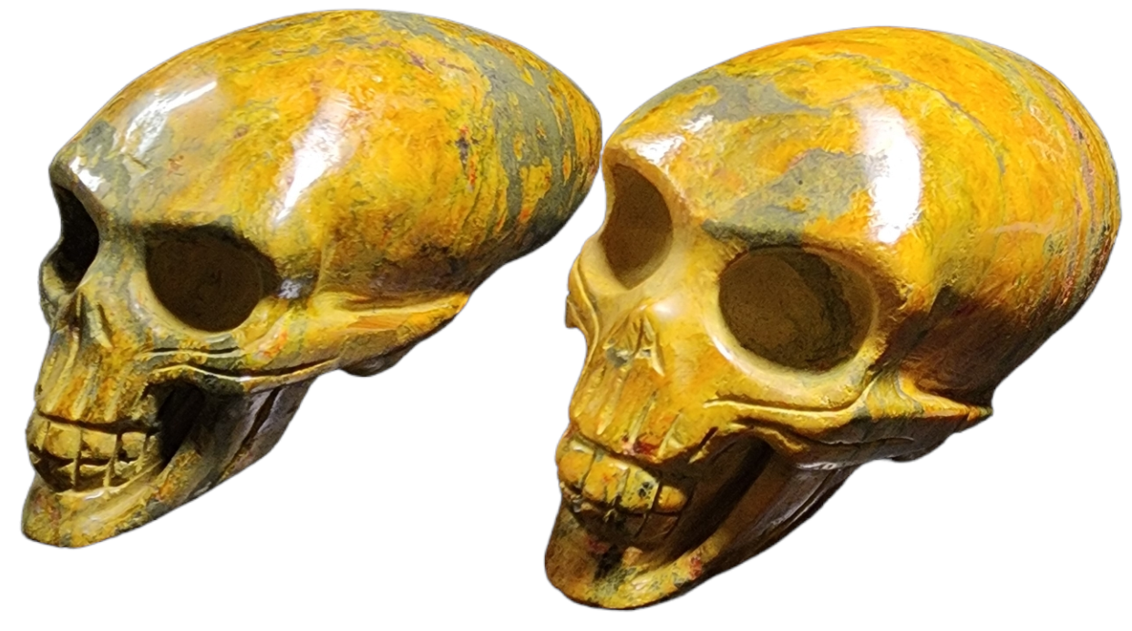 Alien Skull - Bumble Bee Jasper - Medium 5 inch - Price per gram - China - NEW1122